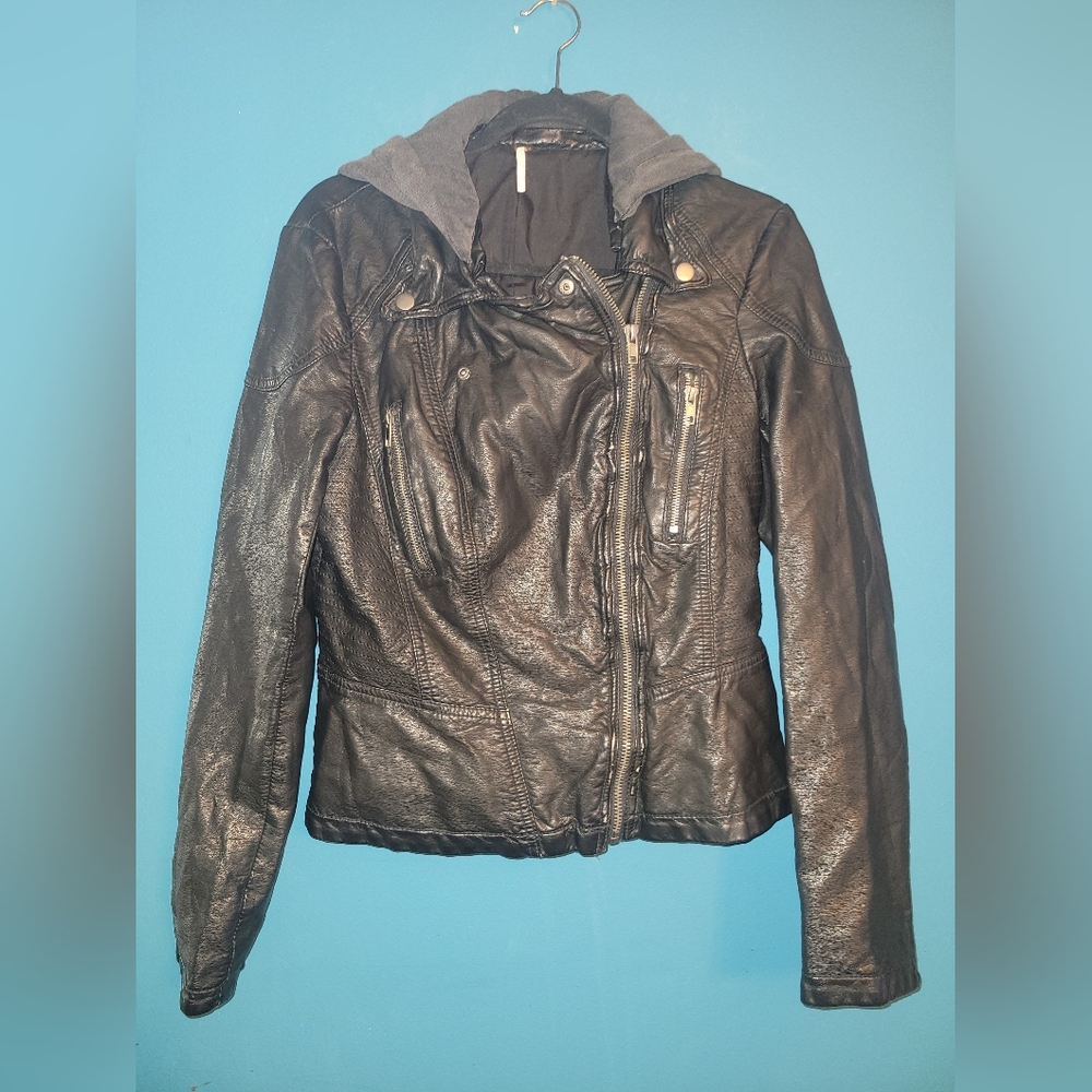 Free People Black Leather Jacket